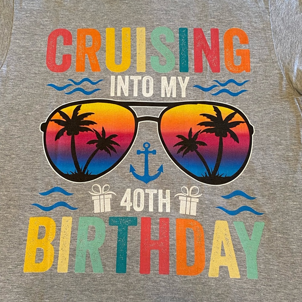 Gray Graphic Birthday T-Shirt